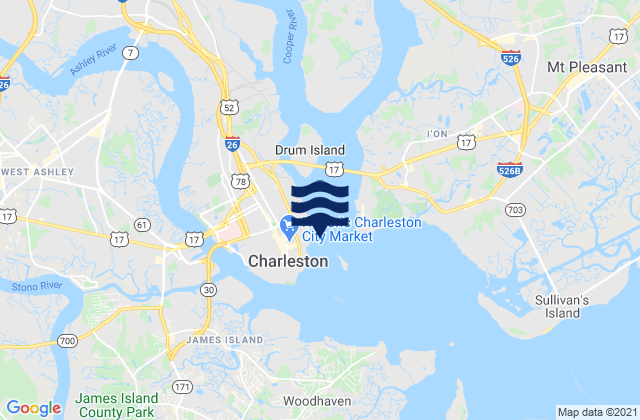 Mappa delle maree di Customhouse Reach, United States
