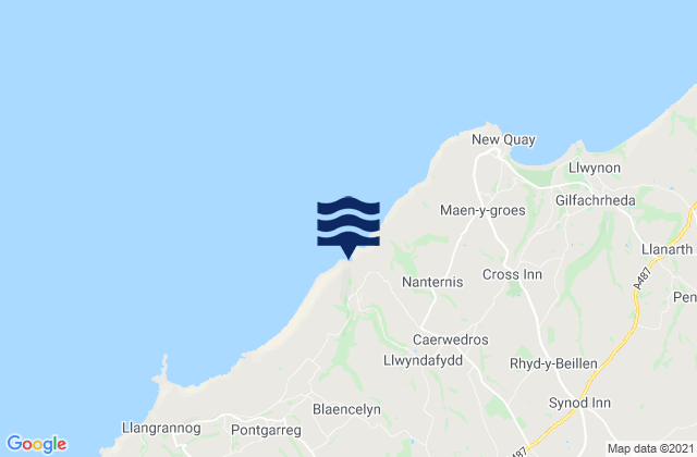 Mappa delle maree di Cwmtydu Beach, United Kingdom