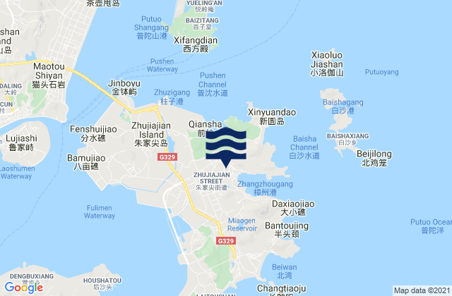 Mappa delle maree di Dadong’ao, China