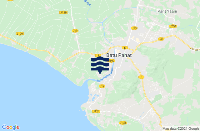 Mappa delle maree di Daerah Batu Pahat, Malaysia