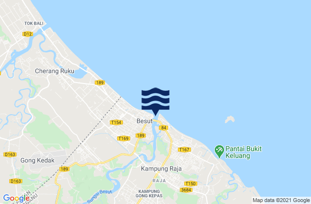 Mappa delle maree di Daerah Besut, Malaysia