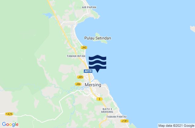 Mappa delle maree di Daerah Mersing, Malaysia