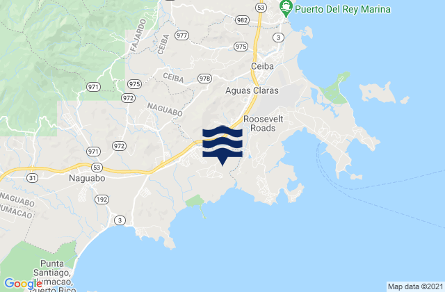 Mappa delle maree di Daguao Barrio, Puerto Rico