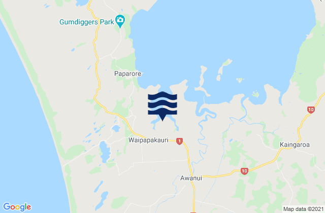 Mappa delle maree di Dairy Factory Wharf, New Zealand