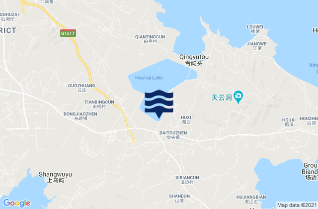Mappa delle maree di Daitou, China
