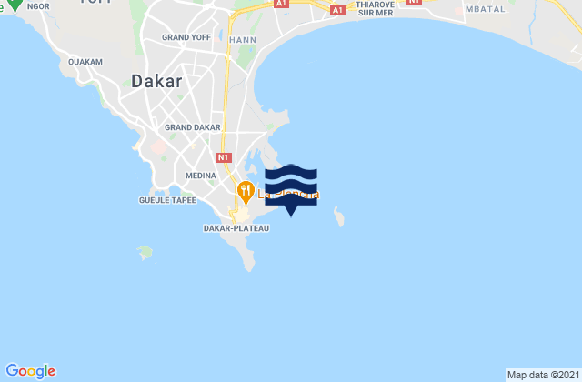 Mappa delle maree di Dakar, Senegal
