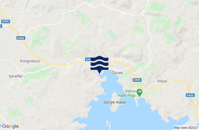 Mappa delle maree di Dalaman, Turkey
