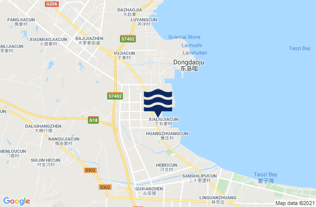 Mappa delle maree di Daliuhang, China