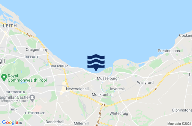 Mappa delle maree di Dalkeith, United Kingdom