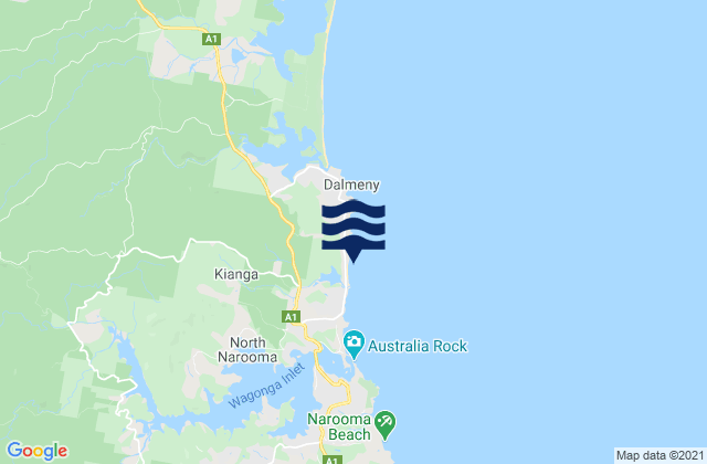 Mappa delle maree di Dalmeny Point, Australia