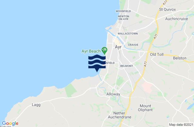 Mappa delle maree di Dalrymple, United Kingdom