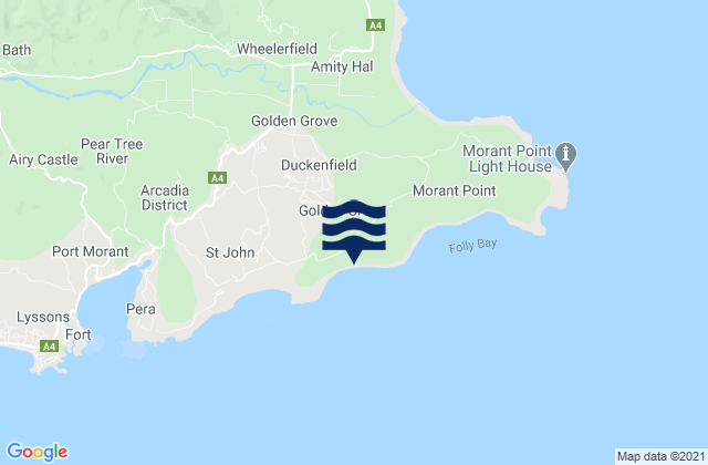 Mappa delle maree di Dalvey, Jamaica