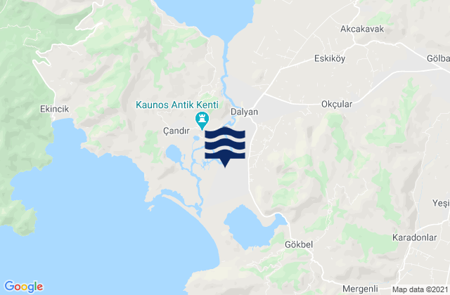 Mappa delle maree di Dalyan, Turkey