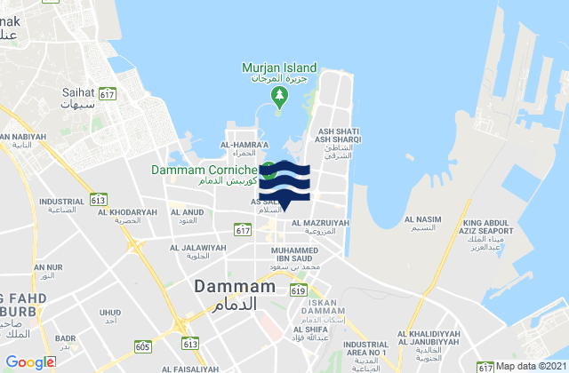 Mappa delle maree di Dammam, Saudi Arabia
