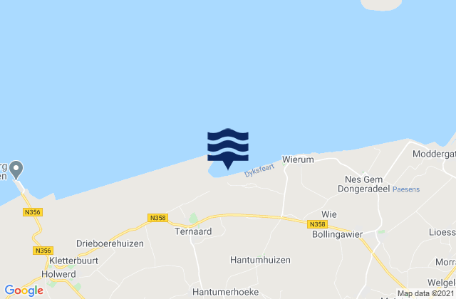 Mappa delle maree di Damwâld, Netherlands