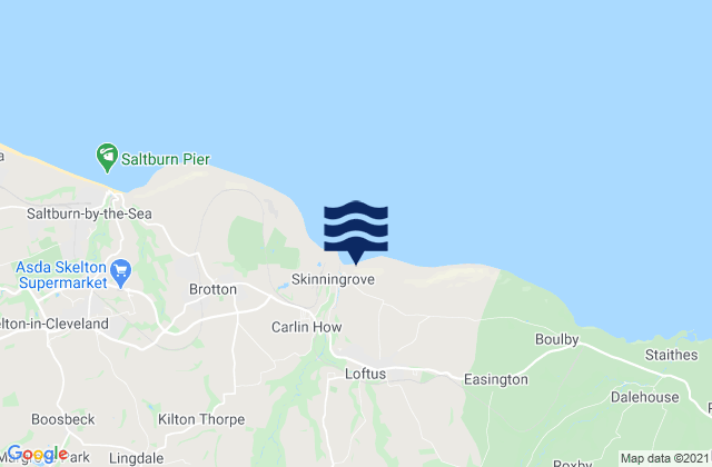 Mappa delle maree di Danby, United Kingdom