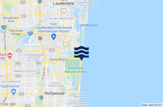 Mappa delle maree di Dania Beach, United States