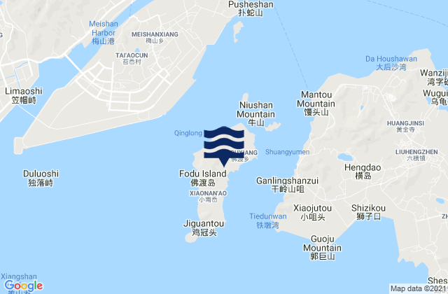 Mappa delle maree di Daotouzui, China