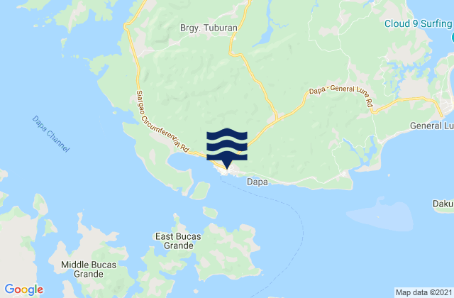Mappa delle maree di Dapa, Philippines