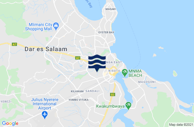 Mappa delle maree di Dar es Salaam, Tanzania