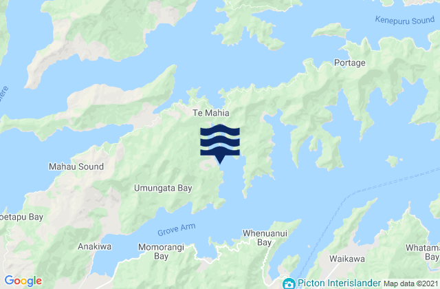 Mappa delle maree di Dartmoor Bay, New Zealand