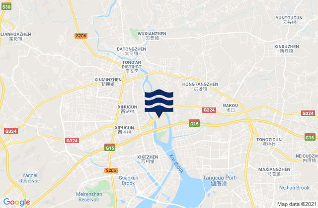 Mappa delle maree di Datong, China