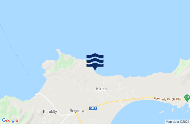 Mappa delle maree di Datça İlçesi, Turkey