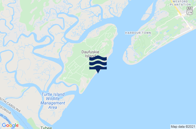 Mappa delle maree di Daufuskie Island, United States