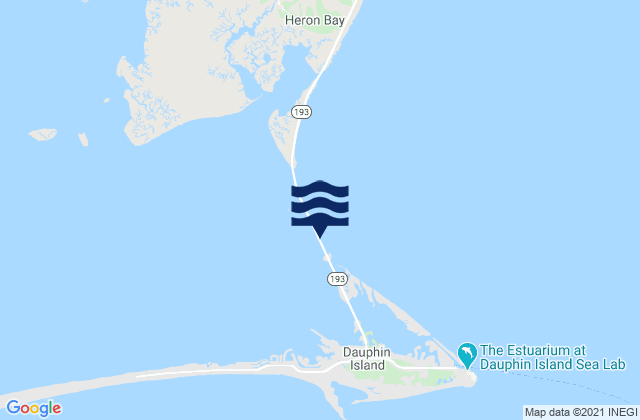 Mappa delle maree di Dauphin Island Causeway, United States