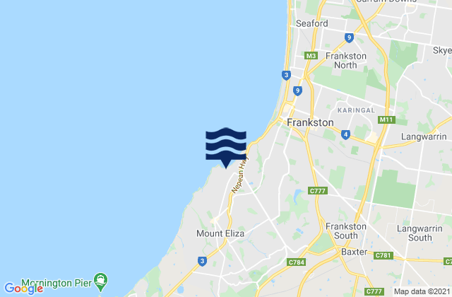 Mappa delle maree di Daveys Bay, Australia