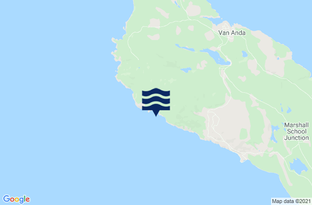 Mappa delle maree di Davis Bay, Canada