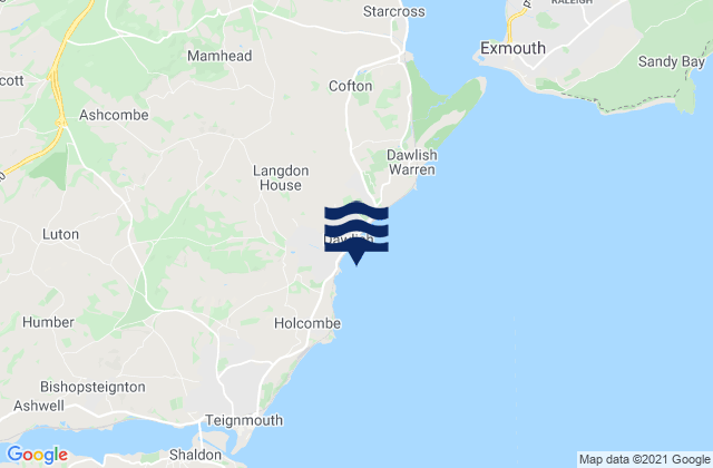Mappa delle maree di Dawlish, United Kingdom