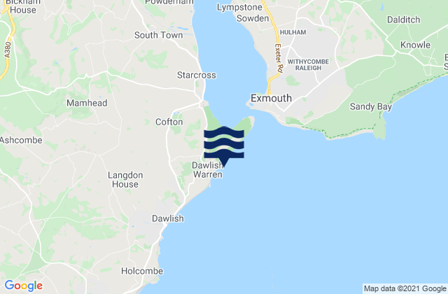 Mappa delle maree di Dawlish Warren Beach, United Kingdom