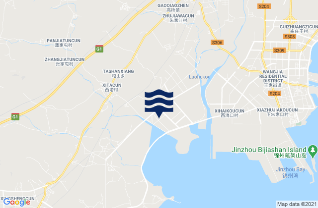 Mappa delle maree di Daxing, China