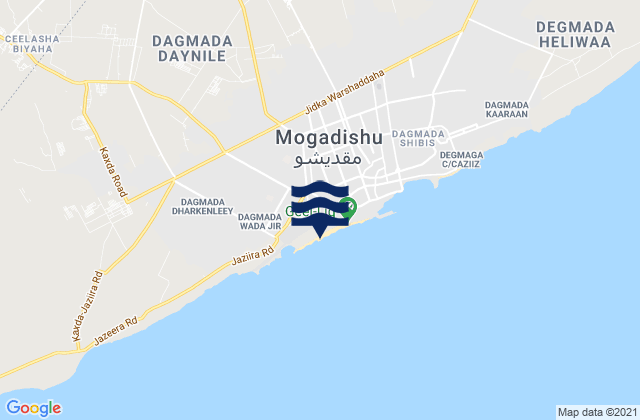 Mappa delle maree di Daynile, Somalia