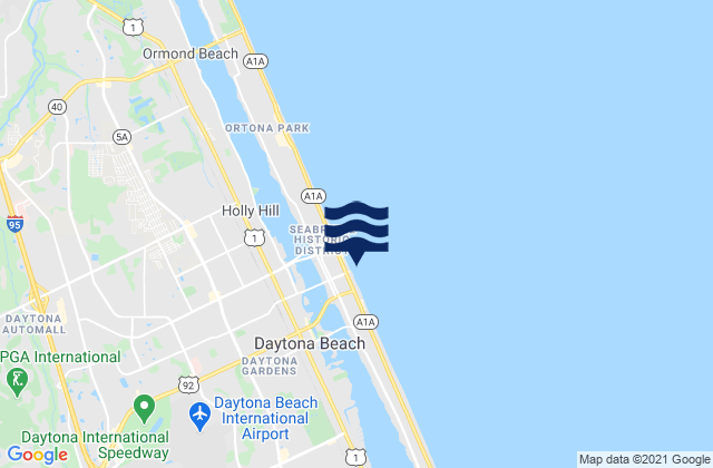 Mappa delle maree di Daytona Beach (Ocean), United States
