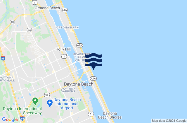 Mappa delle maree di Daytona Beach, United States