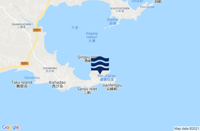 Mappa delle maree di Dazuocun, China