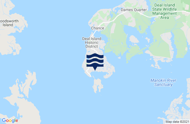 Mappa delle maree di Deal Island, United States