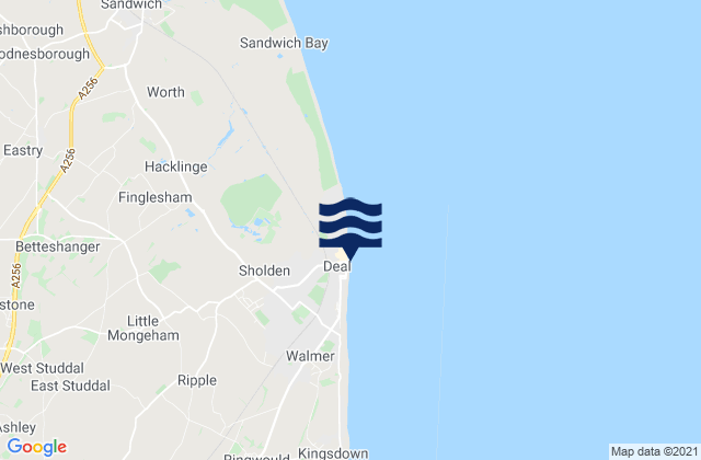 Mappa delle maree di Deal, United Kingdom