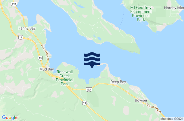 Mappa delle maree di Deep Bay, Canada