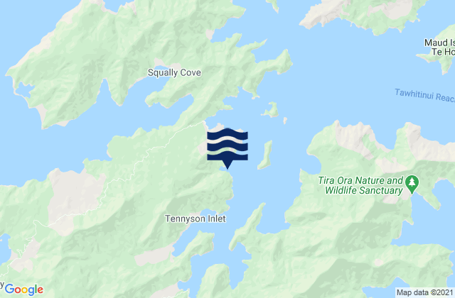 Mappa delle maree di Deep Bay, New Zealand