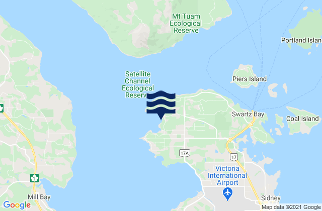 Mappa delle maree di Deep Cove, Canada
