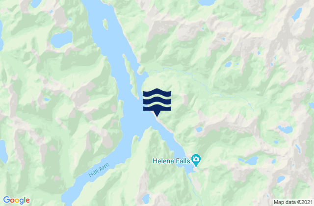 Mappa delle maree di Deep Cove, New Zealand