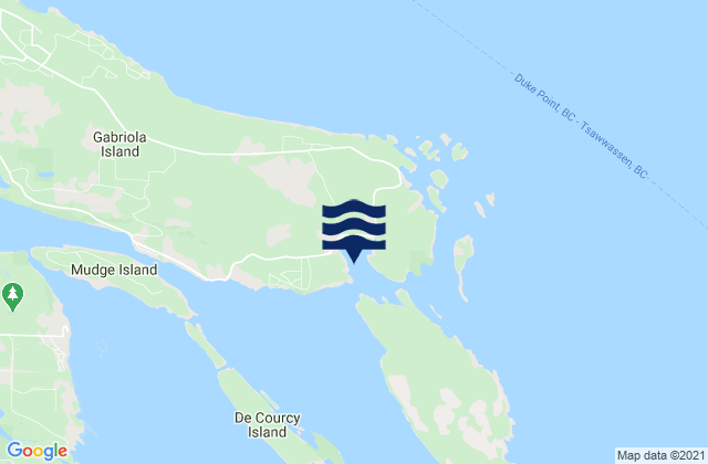 Mappa delle maree di Degnen Bay, Canada
