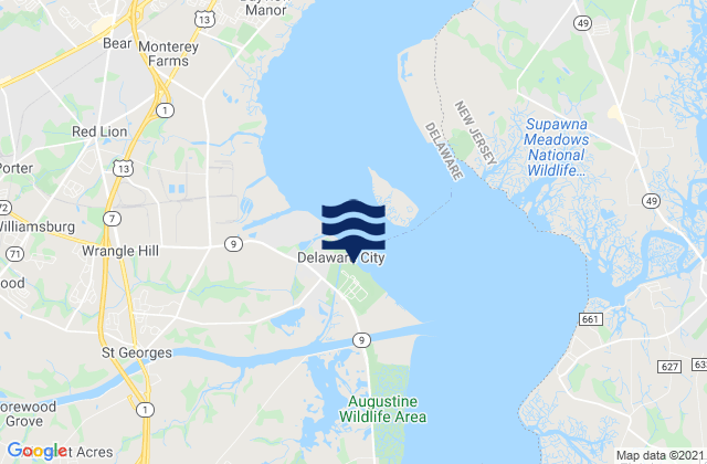 Mappa delle maree di Delaware City (Branch Channel), United States