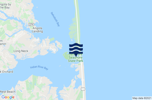 Mappa delle maree di Delaware Seashore State Park, United States
