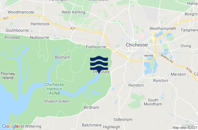 Mappa delle maree di Dell Quay, United Kingdom