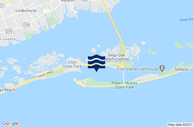 Mappa delle maree di Democrat Point (Fire Island Inlet), United States