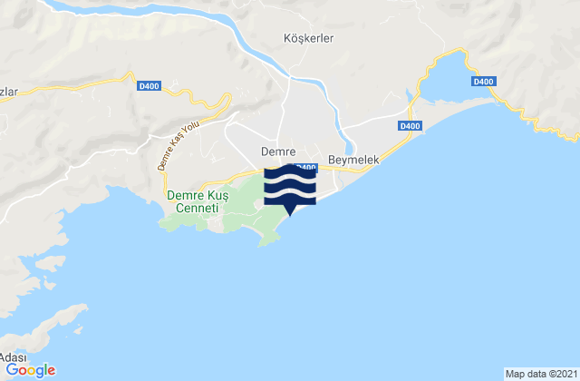 Mappa delle maree di Demre, Turkey